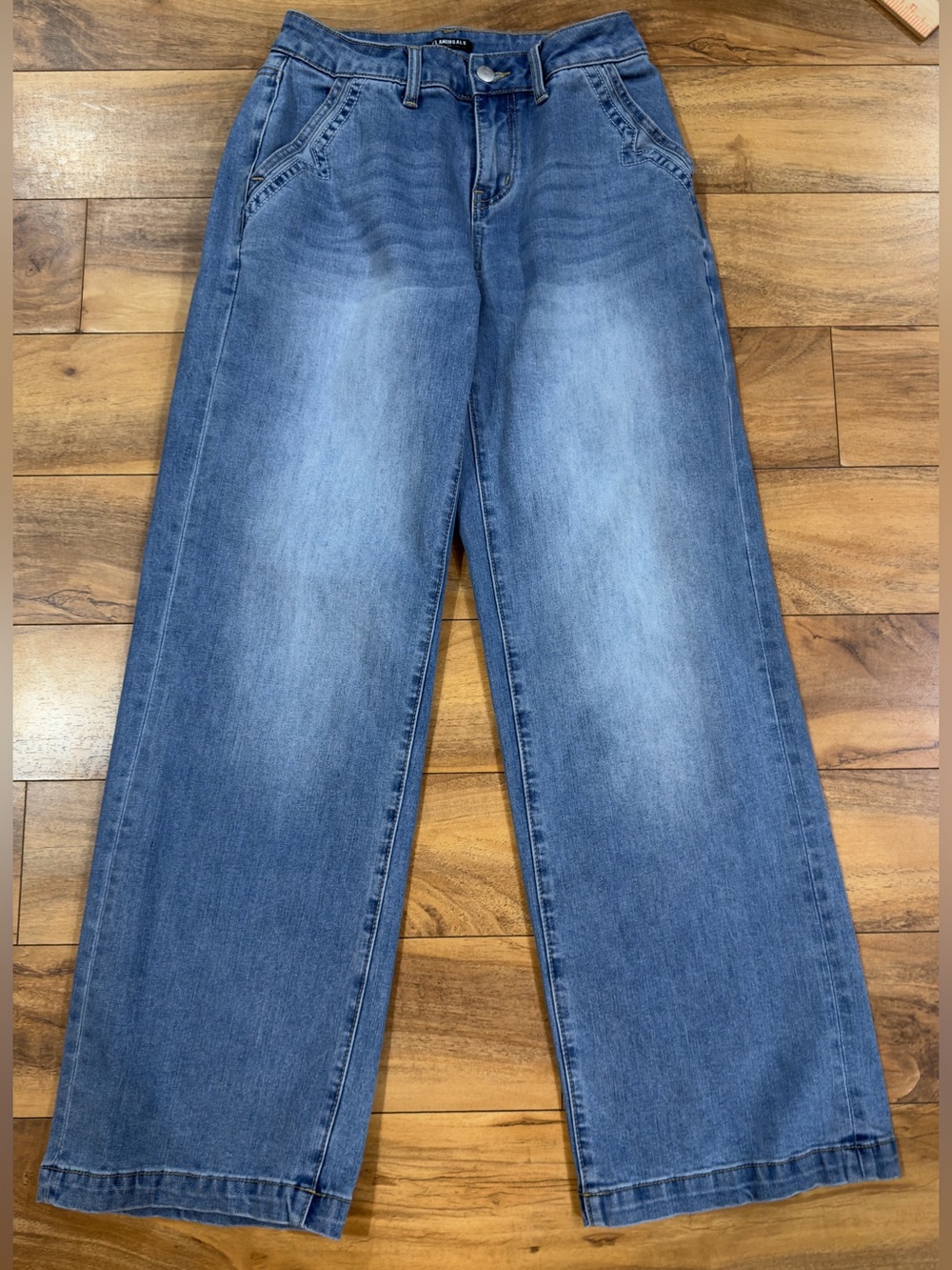 Flamingals Wide Leg Jeans Light Wash Women’s Size S High Rise Casual Denim